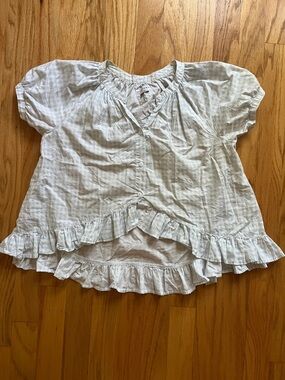 Piyama Sophie Sleep Top Gingham Pale Blue